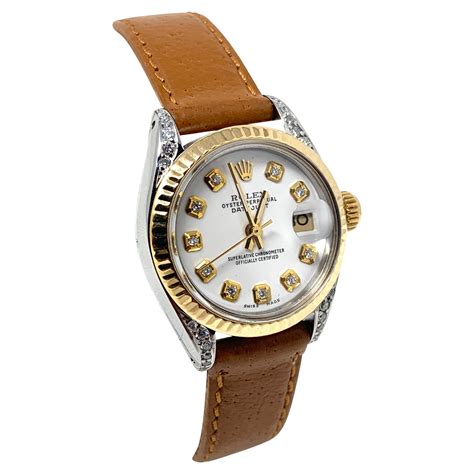 rolex women leather|Rolex with a leather band.